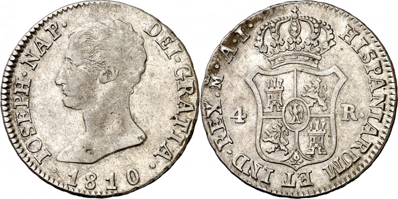 1810. José Napoleón. Madrid. AI. 4 reales. (AC. 14). Parte de brillo original. 5...