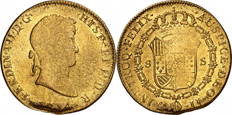 1814. Fernando VII. México. JJ. 8 escudos. (AC. 1788) (Cal.Onza 1261). Primer añ...