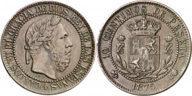 1875. Carlos VII, Pretendiente. Oñate. 10 céntimos. (AC. 5). 10,03 g. MBC.