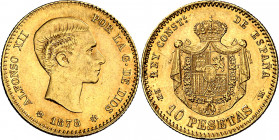 1878*1878. Alfonso XII. EMM. 10 pesetas. (AC. 65). Escasa. 3,21 g. MBC+.