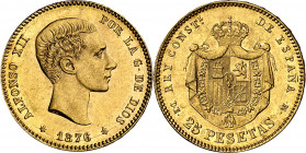 1876*1876. Alfonso XII. DEM. 25 pesetas. (AC. 67). 8,03 g. EBC.
