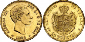 1880*1880. Alfonso XII. MSM. 25 pesetas. (AC. 79). 8 g. EBC-.
