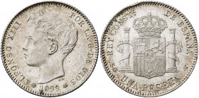 1899*1899. Alfonso XIII. SGV. 1 peseta. (AC. 57). Brillo original. 5 g. EBC-.