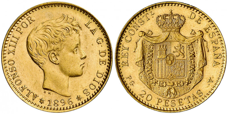 1896*1961. Franco. PGV. 20 pesetas. (AC. 172). Acuñación de 900 ejemplares. Golp...