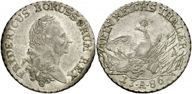 Alemania. Prusia. 1786. Federico II. A (Berlín). 1 taler. (Kr. 332.1) (Dav. 2590). AG. 22,04 g. MBC+.