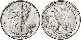 Estados Unidos. 1942. Filadelfia. 1/2 dólar. (Kr. 142). Rayita. Brillo original. AG. 12,41 g. EBC.