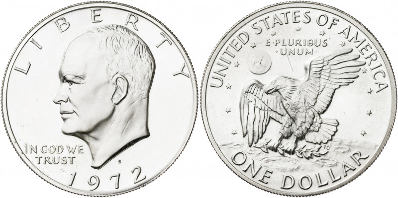 Estados Unidos. 1972. S (San Francisco). 1 dólar. (Kr. 203a). Eisenhower-Aluniza...