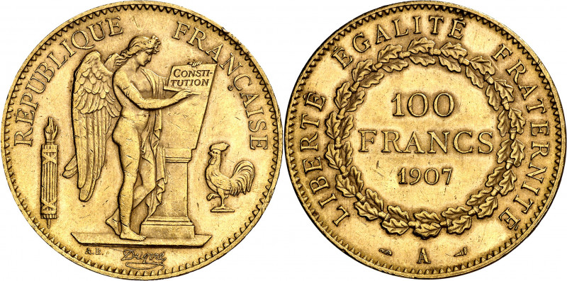 Francia. 1907. III República. A (París). 100 francos. (Fr. 590) (Kr. 858) (Gad. ...