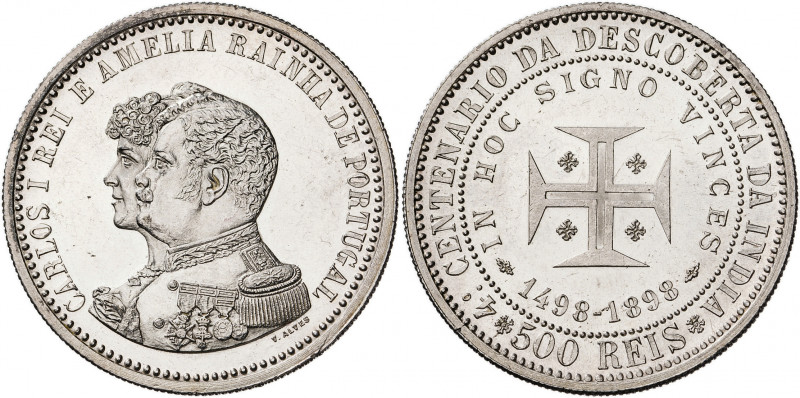 Portugal. 1898. Carlos I. 500 reis. (Kr. 538). 400º Aniversario del descubrimien...