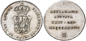 1833. Isabel II. Madrid. Proclamación. Módulo 1 real. (Ha. 23) (V. 751) (V.Q. 13372). 1,54 g. EBC-.