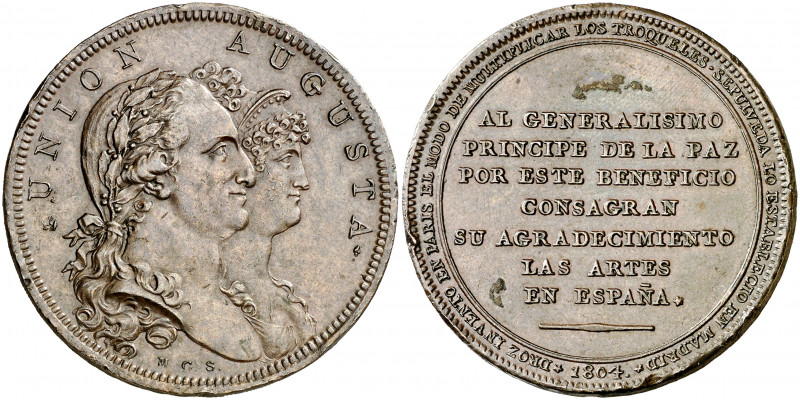 1804. Carlos IV. Método de acuñación de Droz. (RAH. 447-449) (Ruiz Trapero 311) ...