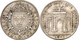 Francia. 1661. Boda real y Paz de los Pirineos en 1659. Jetón. (F. 227). Plata. 4,65 g. Ø23 mm. EBC-.