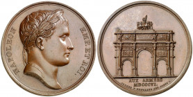 Francia. 1806. Napoleón Bonaparte. El Arco del Carrusel. Medalla. (Bramsen 557) (Millin et Millengen 124). Grabador: B. Andrieu (Forrer I, pág. 51-56)...