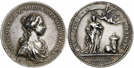 Gran Bretaña. 1761. Jorge III. Coronación de Carlota como reina de Inglaterra. (Eimer 696) (MHE. 705, mismo ejemplar). Grabador: J. L. Natter (Forrer ...