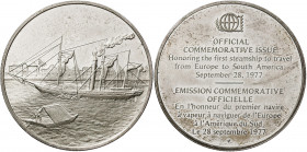 1977. FM (Franklin Mint). En honor del primer barco de vapor que viajó de Europa a América del Sur. Leves manchitas. Plata. 20,31 g. Ø39 mm. (Proof)....