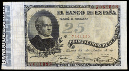 1893. 25 pesetas. (Ed. B84) (Ed. 300). 24 de julio, Jovellanos. Raro. MBC+.