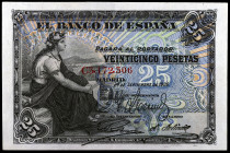 1906. 25 pesetas. (Ed. B98a) (Ed. 314a). 24 de septiembre. Serie C. MBC+.