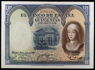 1927. 500 pesetas. (Ed. C3) (Ed. 352). 24 de julio, Isabel la Católica. Leve doblez central. EBC.