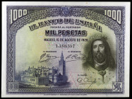 1928. 1000 pesetas. (Ed. C8) (Ed. 357). 15 de agosto, San Fernando. Leve doblez en esquina inferior derecha. EBC.