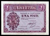 1937. Burgos. 1 peseta. (Ed. D26a) (Ed. 425a). 12 de octubre. Serie B. S/C-.