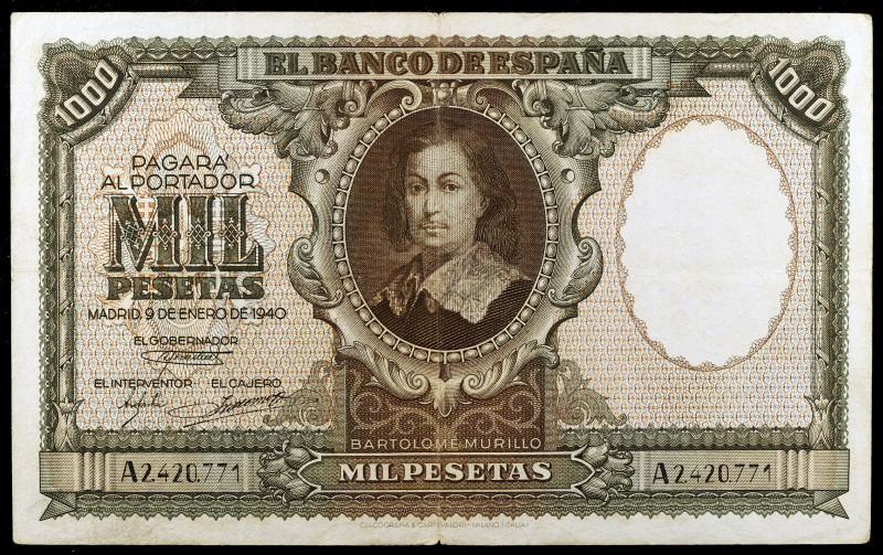 1940. 1000 pesetas. (Ed. D41) (Ed. 440). 9 de enero, Murillo. BC.