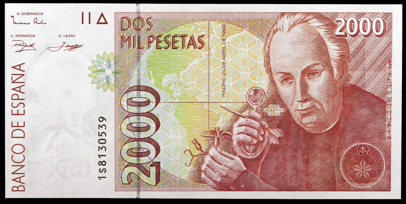 1992. 2000 pesetas. (Ed. E8c) (Ed. 482A). 24 de abril, Mutis. Serie 1S. S/C-.