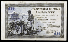 Malla i Miramberc. 50 céntimos. (T. 1616a). Escaso. MBC-.