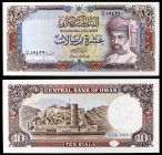 Omán. 1993 / AH 1413. Banco Central. 10 rials. (Pick 28b). Sultán Qaboos bin Sa´id / Fortaleza Mirani. Ex Colección Suleiman 20/09/2018, nº 730. Escas...