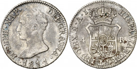 1811. José Napoleón. Madrid. AI. 4 reales. (AC. 15). Rayitas y manchitas. 5,71 g. MBC/MBC-.