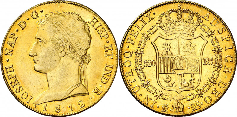 1812. José Napoleón. Madrid. RS. 320 reales. (AC. 56). Mínimos golpecitos. Bella...