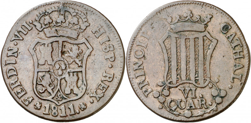 1811. Fernando VII. Catalunya (Tarragona o Mallorca). 6 cuartos. (AC. 17). 13,46...