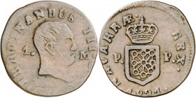 1831. Fernando VII. Pamplona. 1 maravedí. (AC. 40). 1,42 g. MBC-.