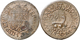 1820. Fernando VII. Manila. 1/8 de real. (AC. 80). Acuñación algo floja. Parte de brillo original. Rara así. CU. 1,91 g. EBC-/EBC.