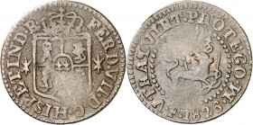 1826. Fernando VII. Manila. 1/4 de real. (AC. 91). Escasa así. CU. 3,09 g. MBC+.