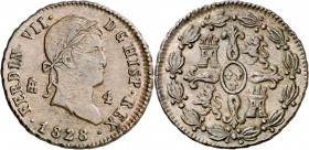 1828. Fernando VII. Segovia. 4 maravedís. (AC. 182). Buen ejemplar. 5,33 g. MBC+.
