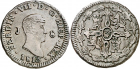 1815. Fernando VII. Jubia. 8 maravedís. (AC. 193). Leves golpecitos. Atractiva. 11,05 g. MBC+.