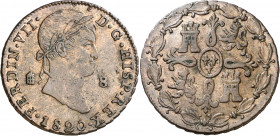 1820. Fernando VII. Segovia. 8 maravedís. (AC. 218). 11,73 g. MBC.