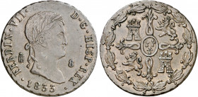 1833. Fernando VII. Segovia. 8 maravedís. (AC. 239). 11 g. MBC+.