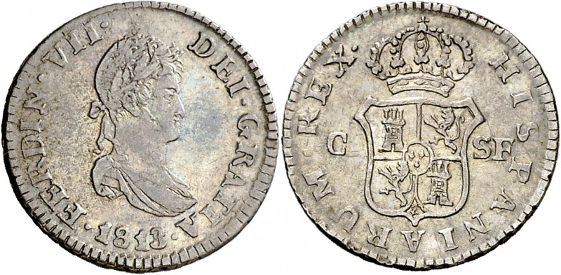 1813. Fernando VII. Catalunya (Mallorca). SF. 1/2 real. (AC. 319). Buen ejemplar...