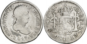 1817. Fernando VII. Guatemala. M. 1/2 real. (AC. 338). 1,71 g. BC.