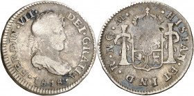 1818. Fernando VII. Guatemala. M. 1/2 real. (AC. 339). 1,61 g. BC.