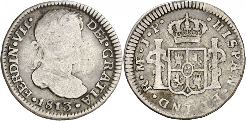 1813. Fernando VII. Lima. JP. 1/2 real. (AC. 355). Ex Colección Monterrey, Áureo...