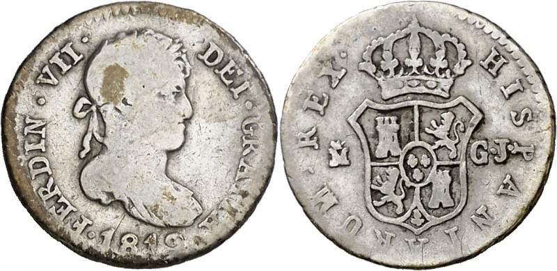 1819. Fernando VII. Madrid. GJ. 1/2 real. (AC. 374). 1,40 g. BC/BC+.