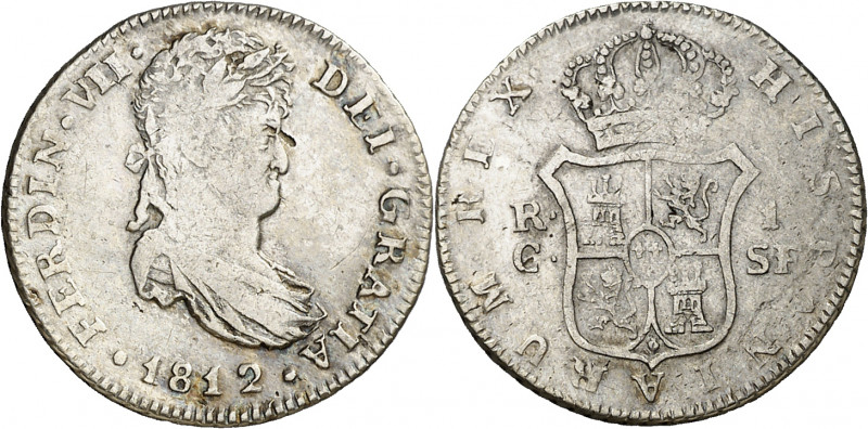 1812. Fernando VII. Catalunya (Mallorca). SF. 1 real. (AC. 513). Leves marquitas...