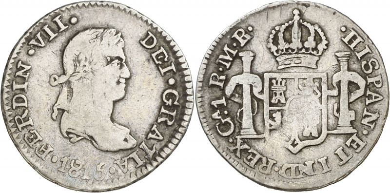 1815. Fernando VII. Guadalajara. MR. 1 real. (AC. 544). Ex Áureo 22/09/2003, nº ...
