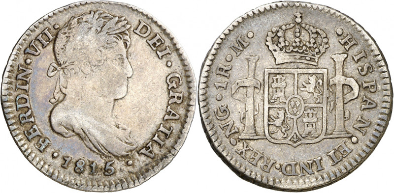 1815. Fernando VII. Guatemala. M. 1 real. (AC. 555). Ex Áureo 22/09/2003, nº 117...
