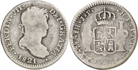 1821. Fernando VII. Lima. JP. 1 real. (AC. 579). Ex Áureo 16/04/1996, nº 2696. 2,78 g. BC-.