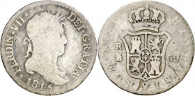 1815. Fernando VII. Madrid. GJ. 1 real. (AC. 584). Ex Áureo 21/05/1996, nº 2497. 2,68 g. BC-.