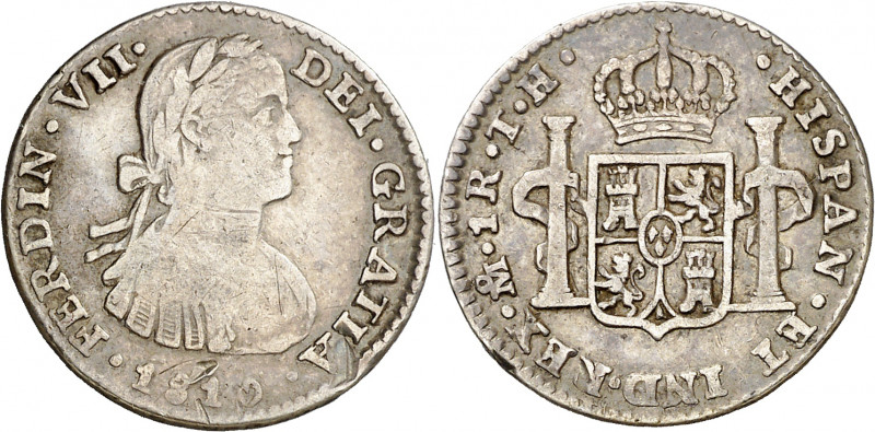 1810. Fernando VII. México. TH. 1 real. (AC. 602). Busto imaginario. Rayas. 3,29...