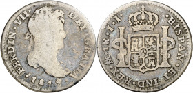 1819/7. Fernando VII. México. JJ. 1 real. (AC. 617). Ex Áureo 26/01/2000, nº 1141. 3,07 g. BC+/BC.